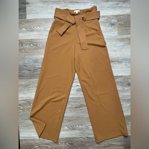 Leith Women's Camel Brown Tie Waist Pants - XS